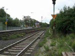 VT 612 in Doppeltraktion bei einer Weichenfahrt im bahnhof Friedland (HAN). Sommer '08.